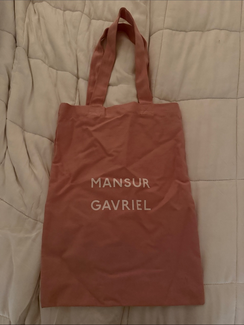 Mansur Gavriel Rose Pink Canvas Logo Tote